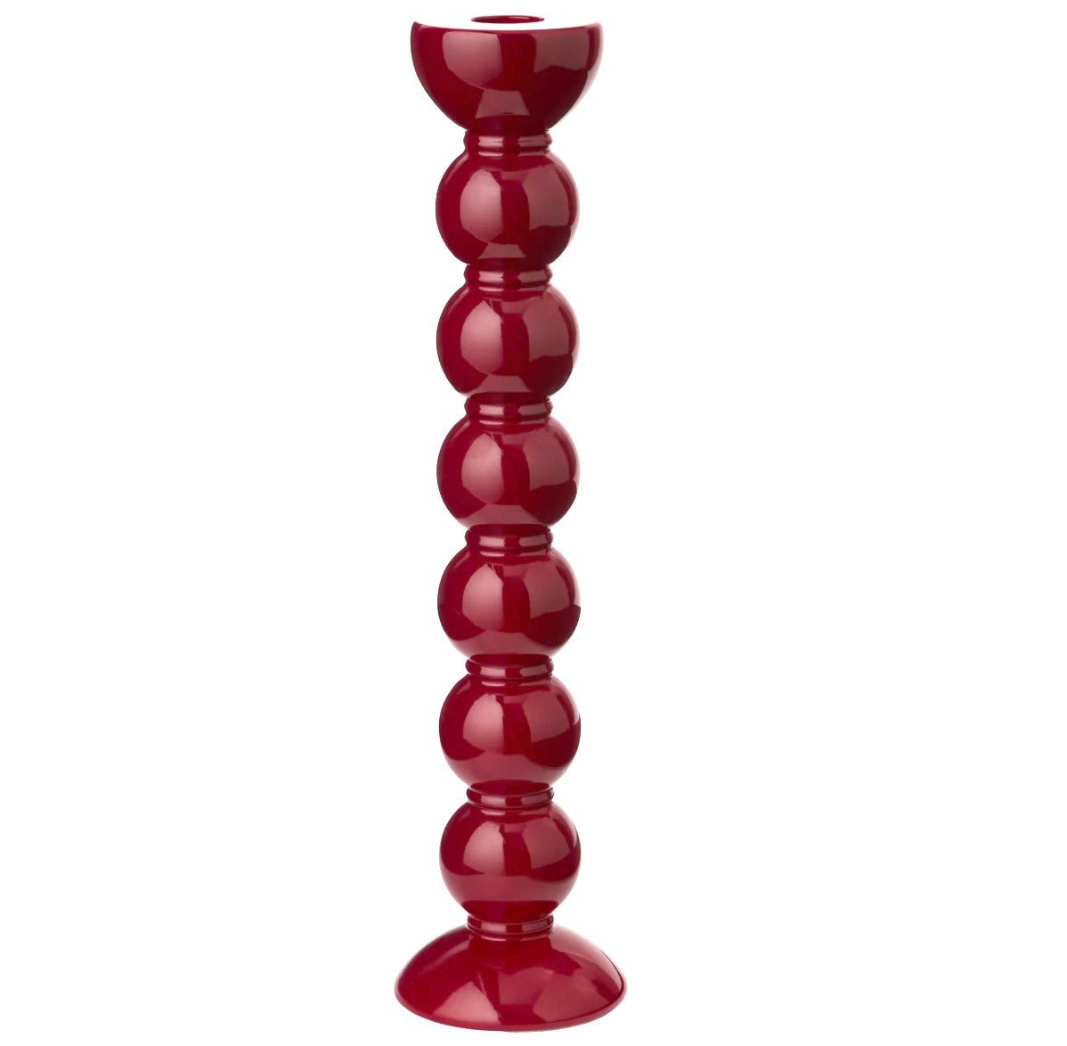 Bobbin Candlestick Cherry, candlestick holder at Inside Living Singapore. Front view.