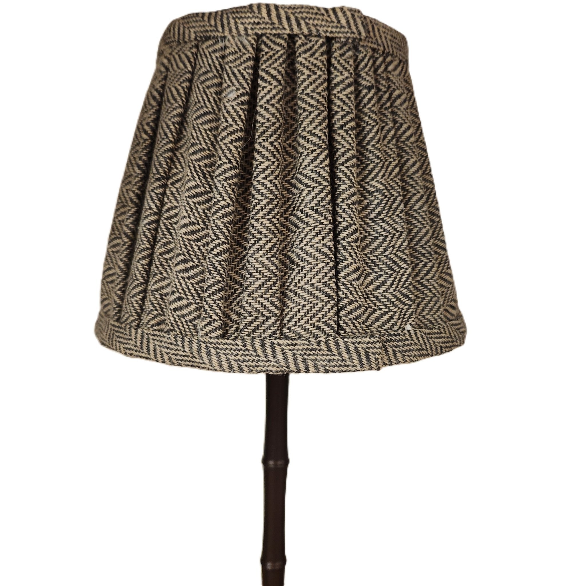 Bronze bamboo rechargeable table lamp, cordless portable light for indoor and outdoor use, close-up view
