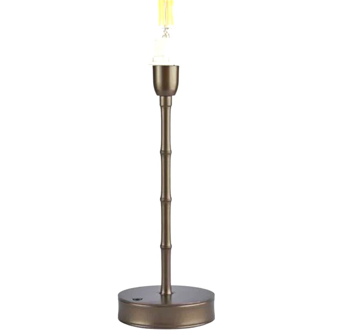 Bronze bamboo rechargeable table lamp, cordless portable light for indoor and outdoor use, alternative view