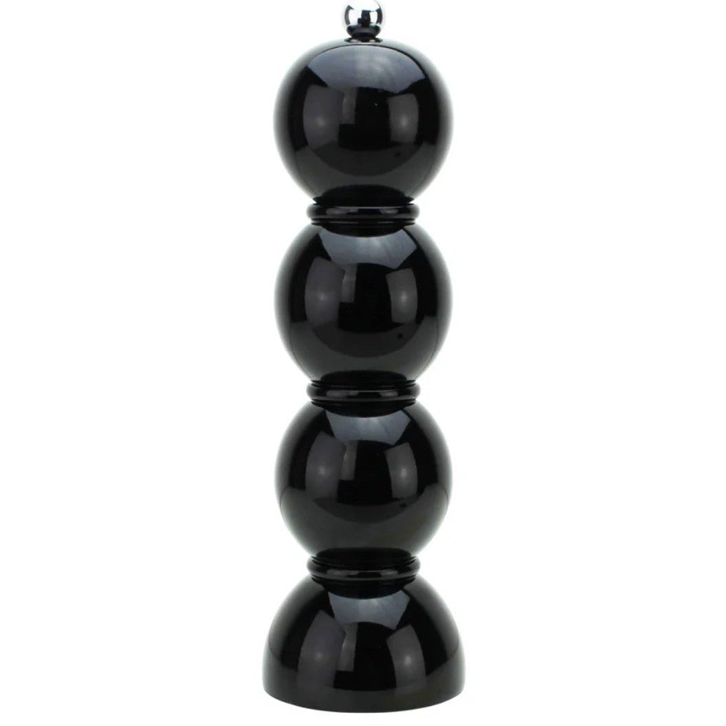 Bobbin salt and pepper mill from Inside Living, turned wooden grinder for the kitchen and dining table, detail view