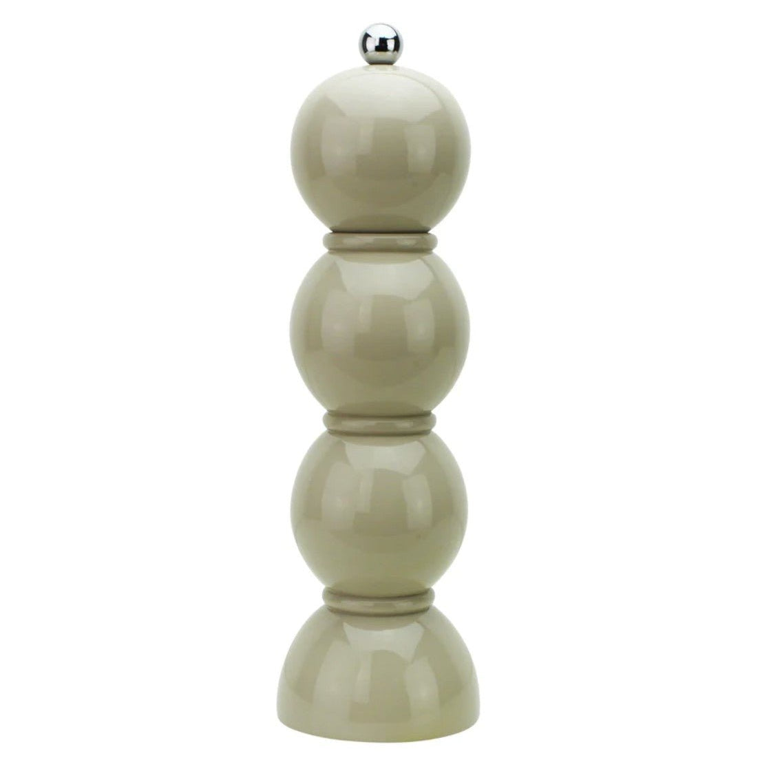 Bobbin salt and pepper mill from Inside Living, turned wooden grinder for the kitchen and dining table, alternate view
