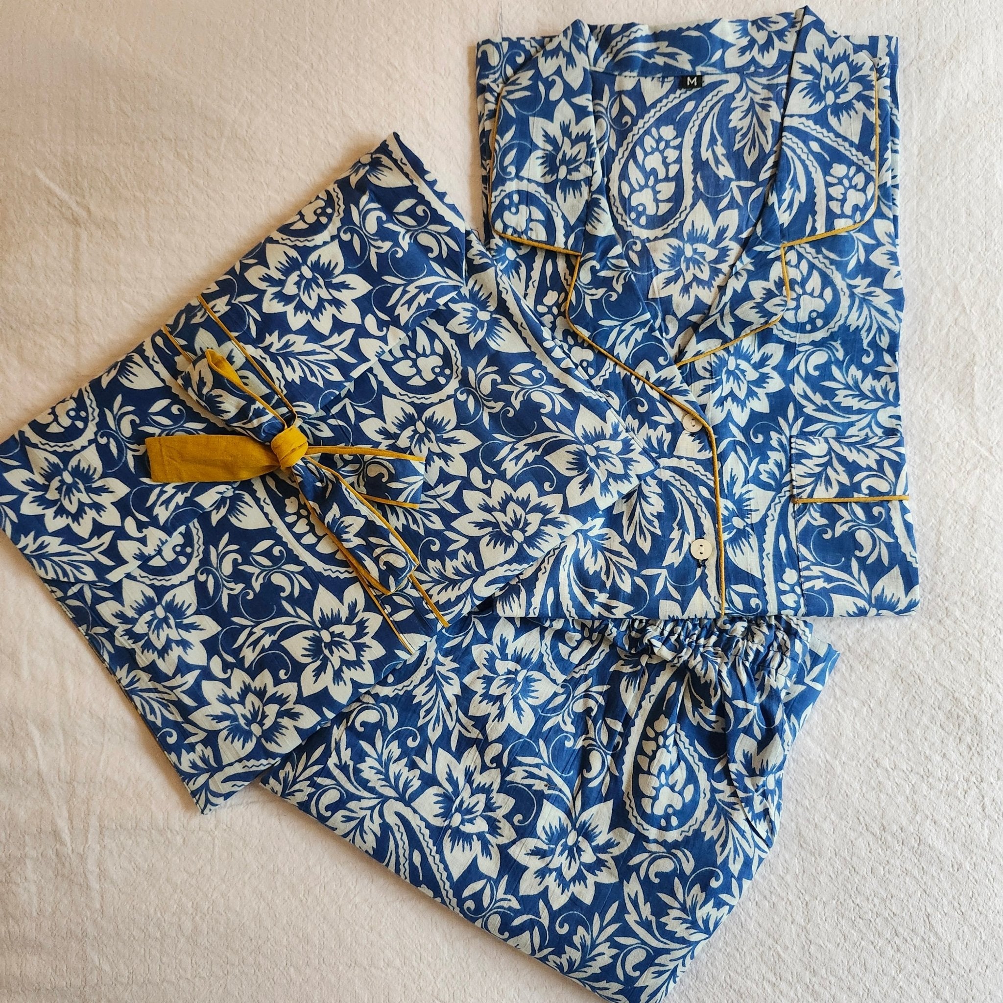 Block Print Pyjama Long Assorted, Inside Living Singapore homeware and lifestyle collection, view 7.