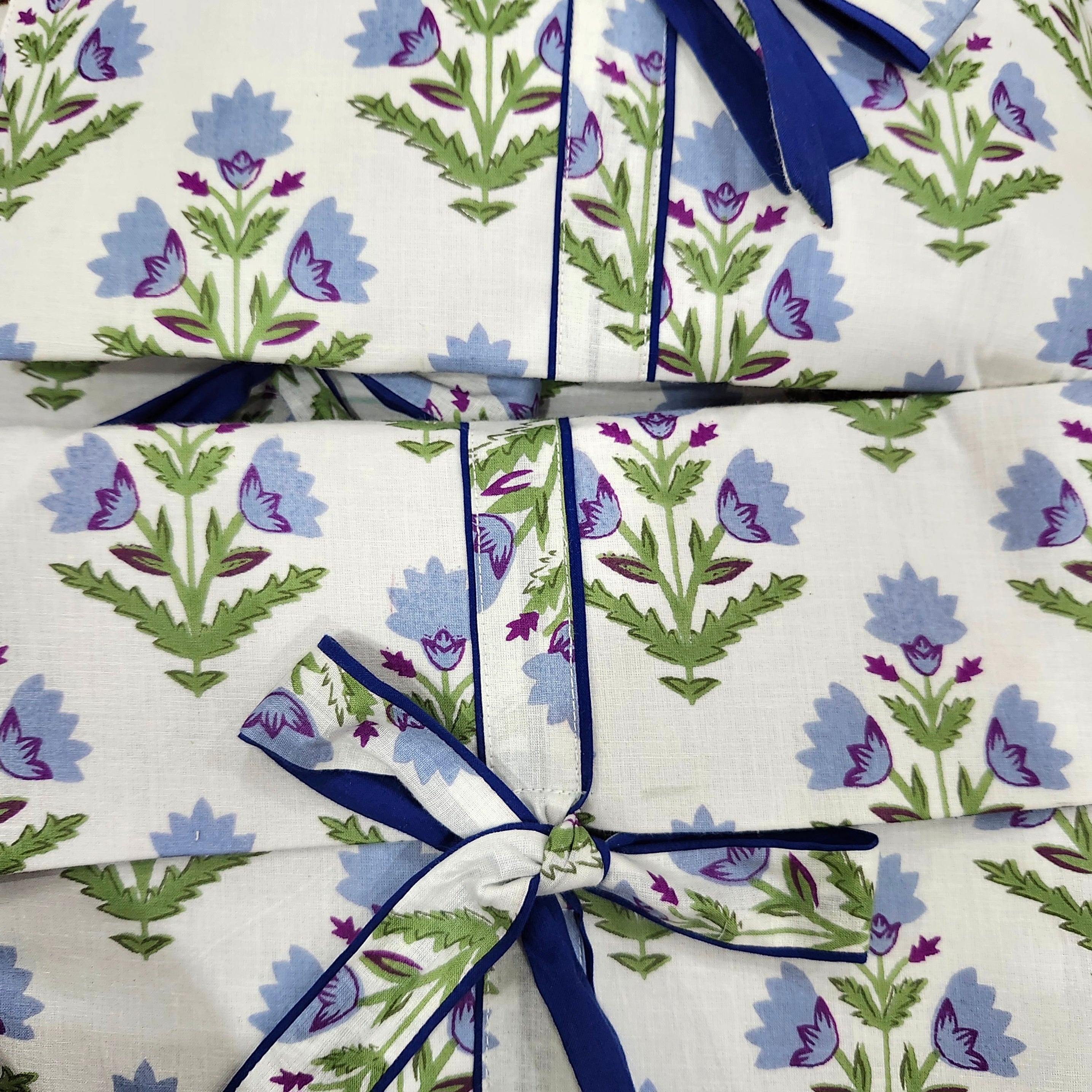 Block Print Pyjama Long Flowers, Inside Living Singapore homeware and lifestyle collection, view 3.