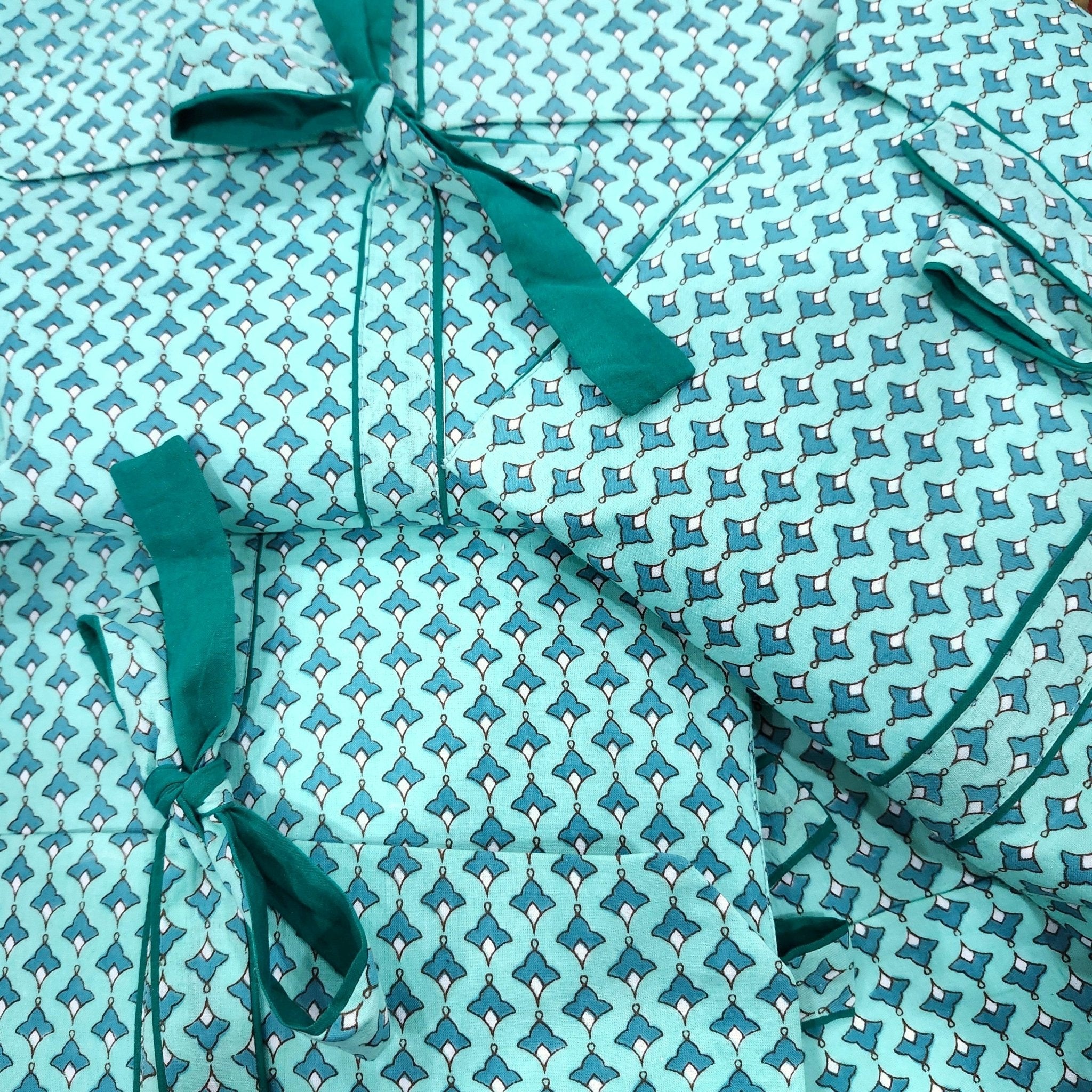Block Print Pyjama Long Assorted, Inside Living Singapore homeware and lifestyle collection, view 4.
