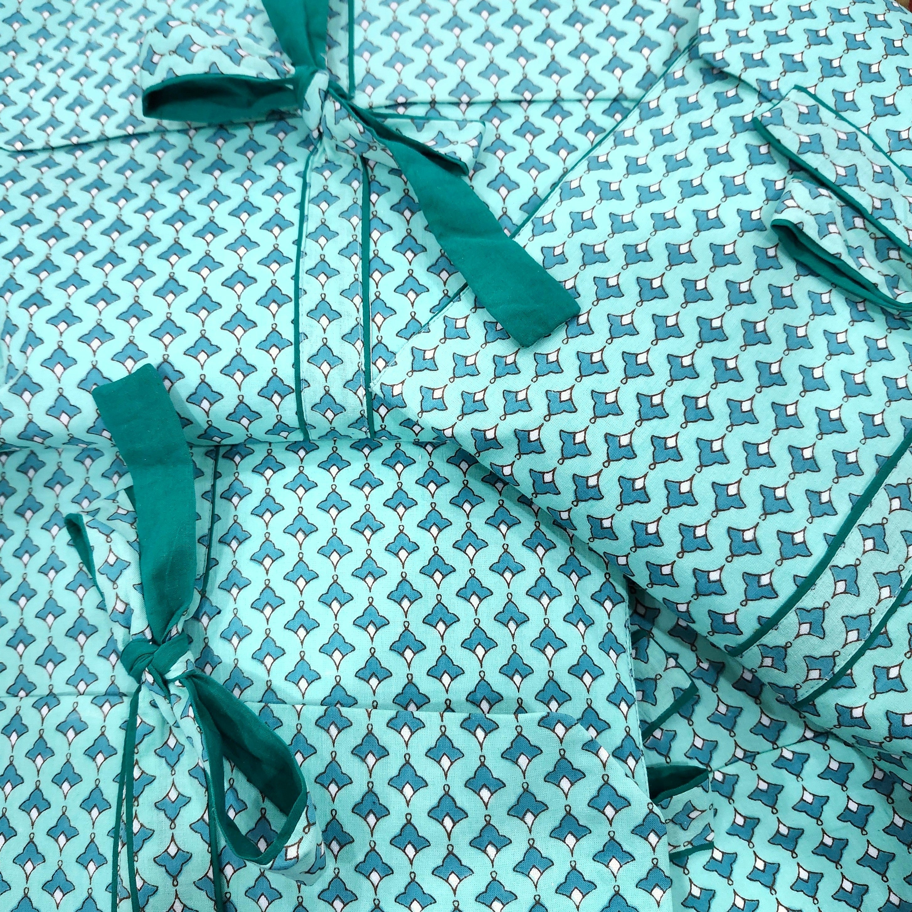 Block Print Pyjama Long Assorted, Inside Living Singapore homeware and lifestyle collection, view 4.