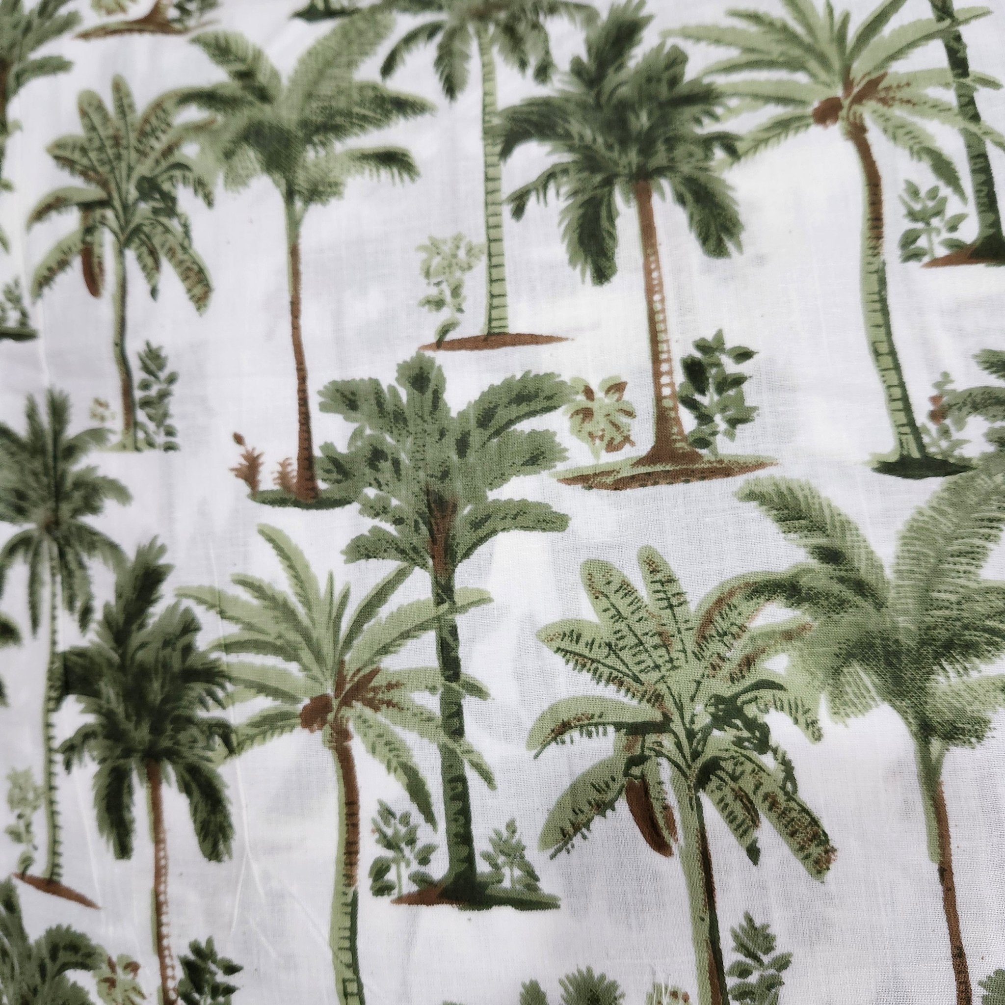 Block Print Pyjama Short Little Palms close-up, homeware from Inside Living Singapore.