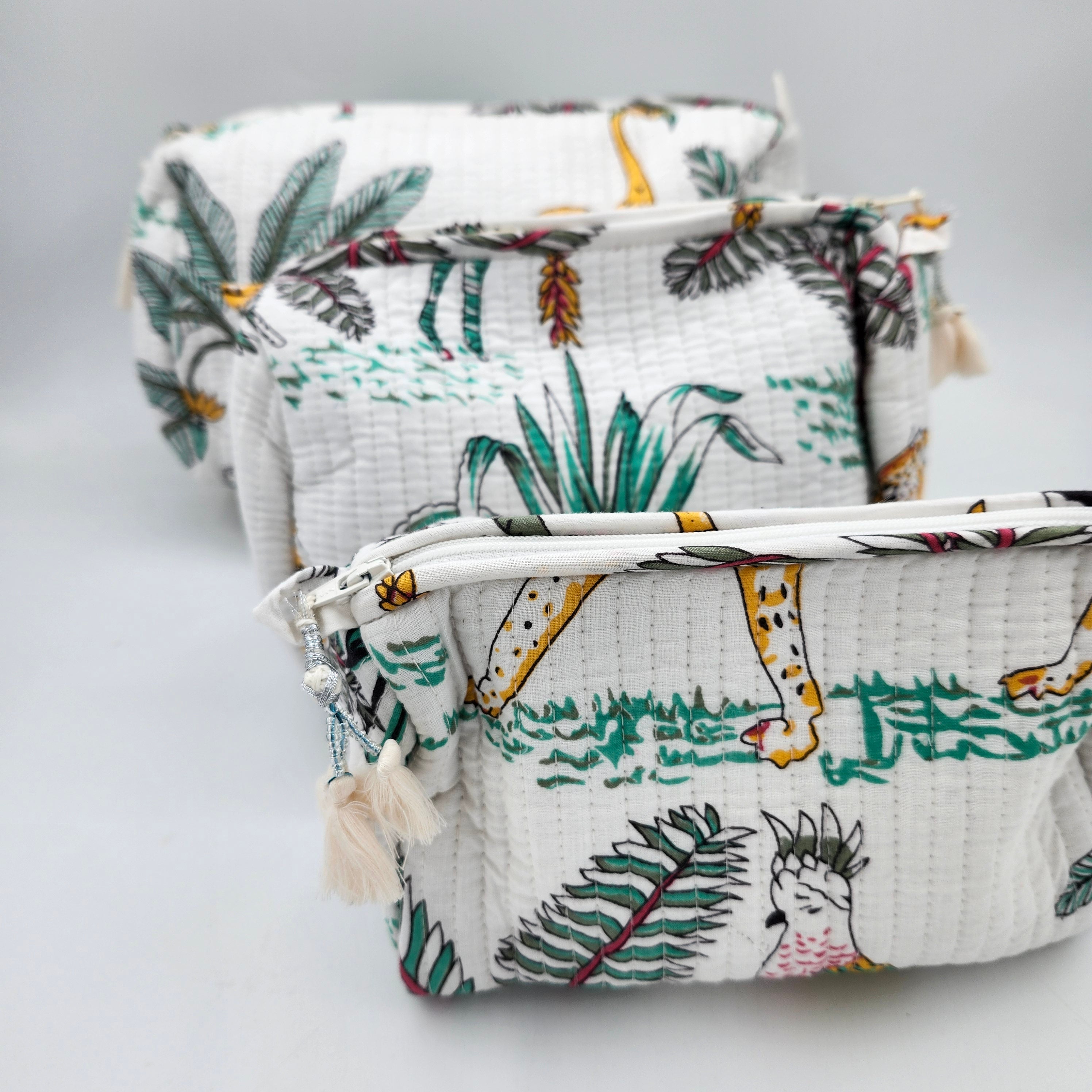 Block Print Wash Bag Safari, Inside Living Singapore homeware and lifestyle collection, view 5.