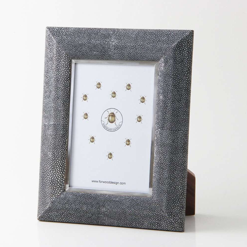 Faux Shagreen Bella Photo Frame Charcoal, alternative angle - buy homeware, tableware and interior accessories at Inside