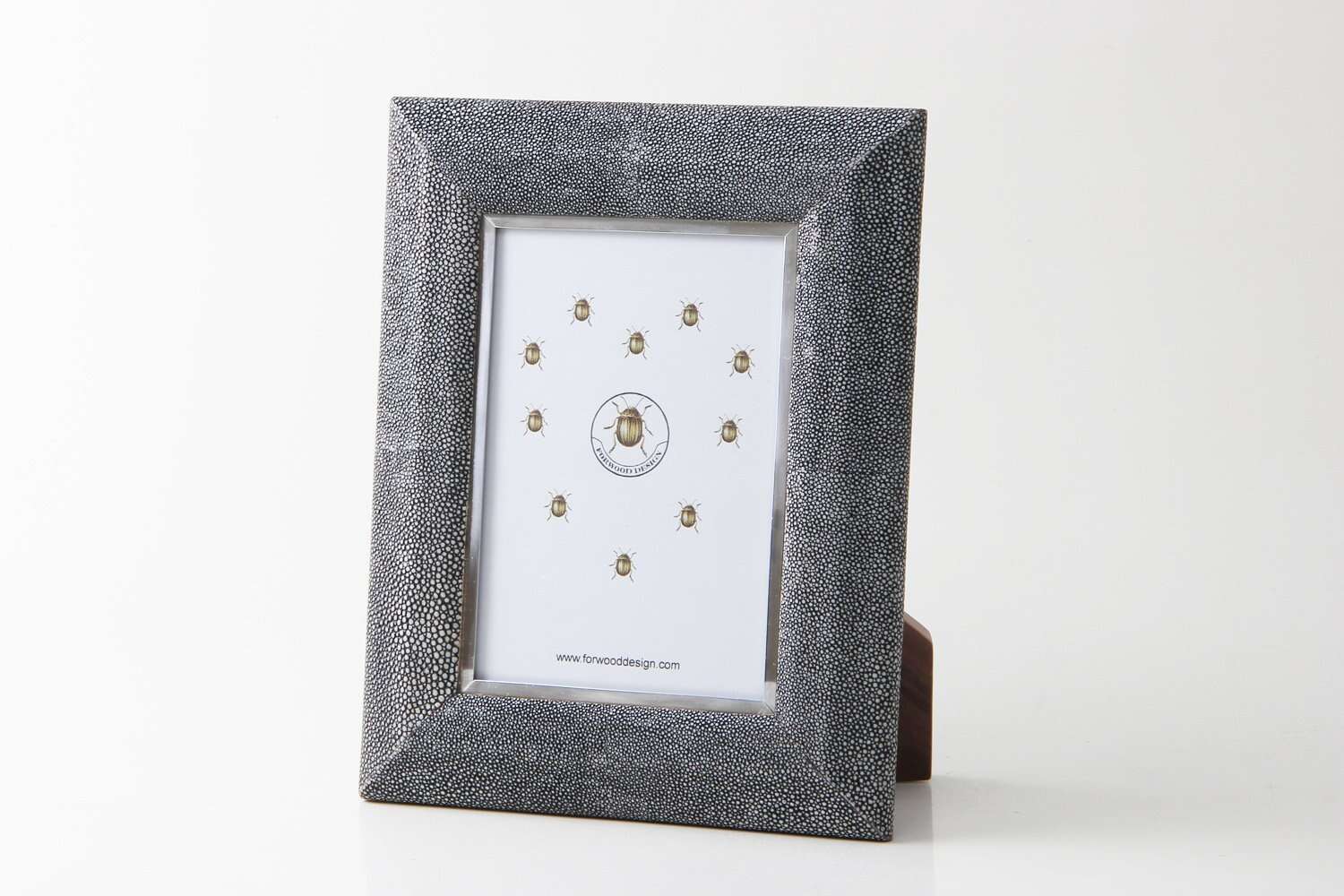 Faux Shagreen Bella Photo Frame Charcoal, alternative angle - buy homeware, tableware and interior accessories at Inside