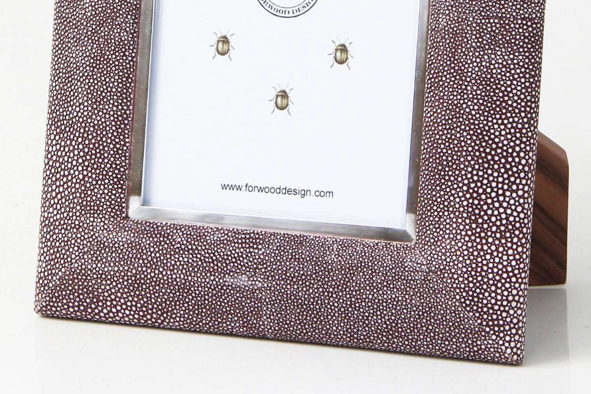Faux Shagreen Bella Photo Frame Mulberry, alternative angle - buy homeware, tableware and interior accessories at Inside