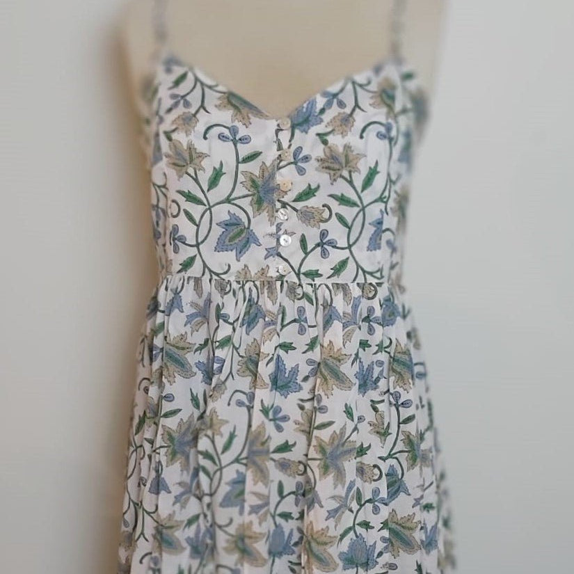Block Print Sundress Floral Assorted: block-printed cotton garment for warm days, from Inside Living Singapore.