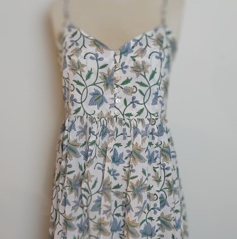 Block Print Sundress Floral Assorted: block-printed cotton garment for warm days, from Inside Living Singapore.