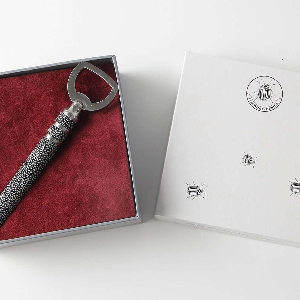 Faux Shagreen Bottle Opener, alternative angle - buy homeware, tableware and interior accessories at Inside Living Singapore