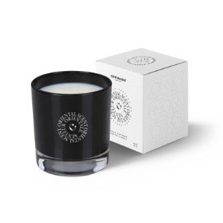 Cumin and amber scented soy candle in black lacquered glass, 10 x 7 cm, around 50 hours burn time