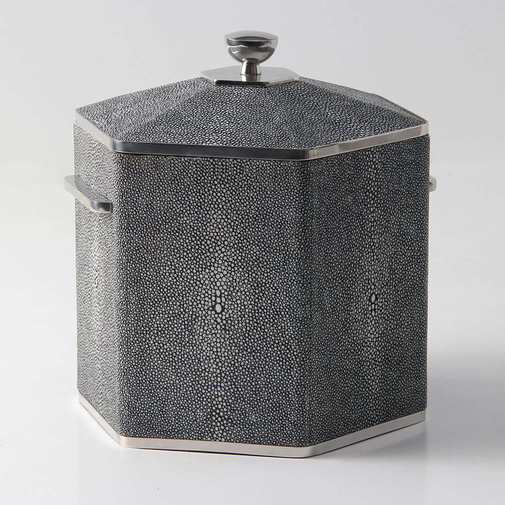 Faux Shagreen Otis Ice Bucket Charcoal, alternative angle - buy homeware, tableware and interior accessories at Inside