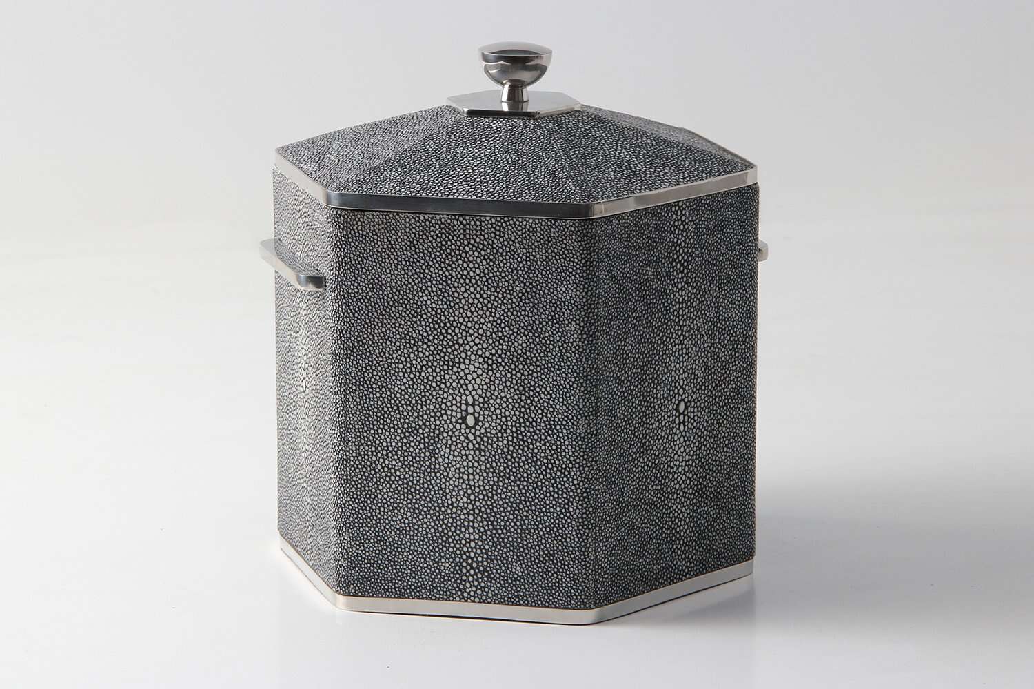 Faux Shagreen Otis Ice Bucket Charcoal, alternative angle - buy homeware, tableware and interior accessories at Inside