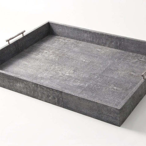 Faux Shagreen Rectangular Serving Tray Charcoal, detail view - buy homeware, tableware and interior accessories at Inside