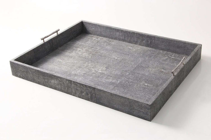 Faux Shagreen Rectangular Serving Tray Charcoal, detail view - buy homeware, tableware and interior accessories at Inside