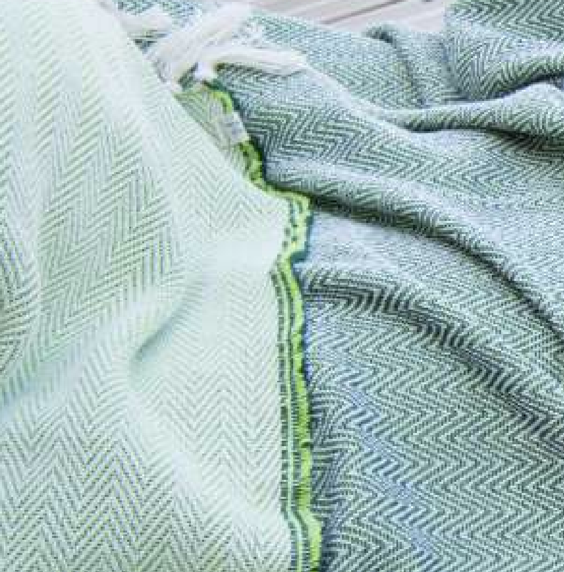 Reversible Cotton Throw, close-up of the texture, from the Inside Living Singapore homeware collection.