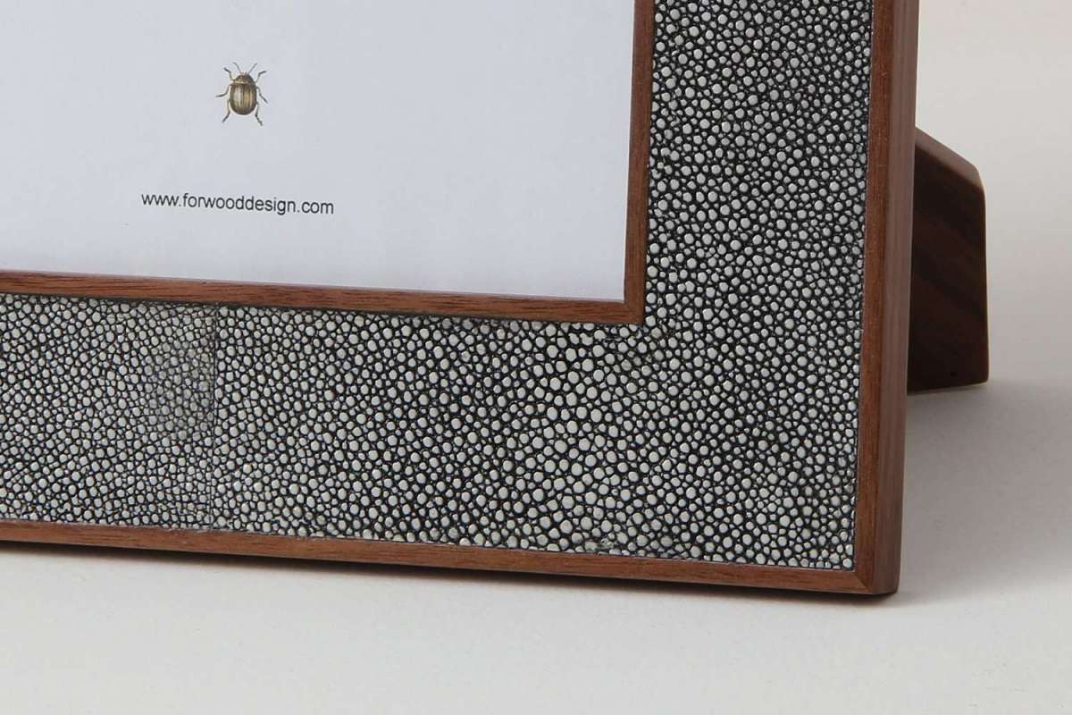 Faux Shagreen Classic Photo Frame Charcoal, alternative angle - buy homeware, tableware and interior accessories at Inside