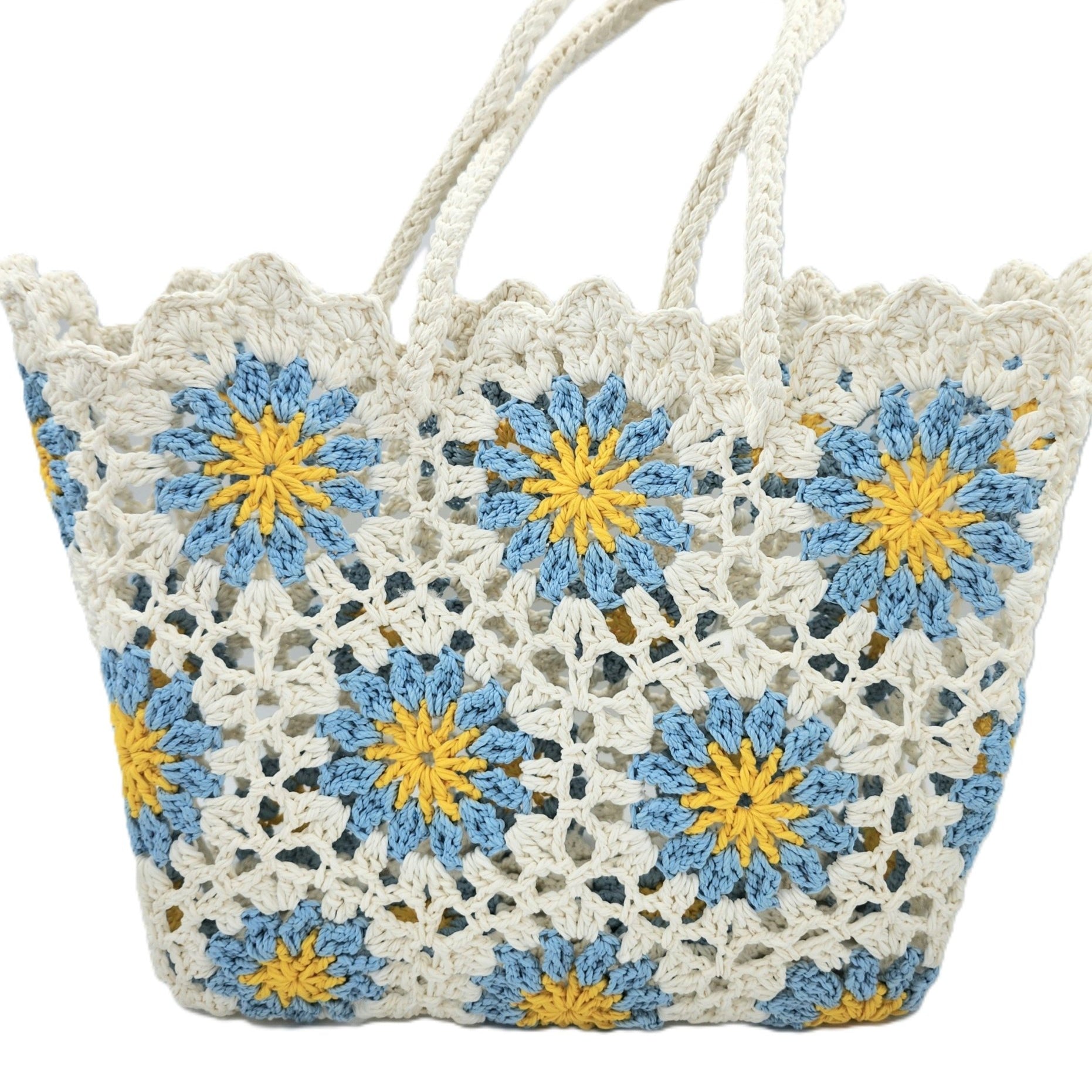 Crochet Bag Flower from Inside Living Singapore, detail view.