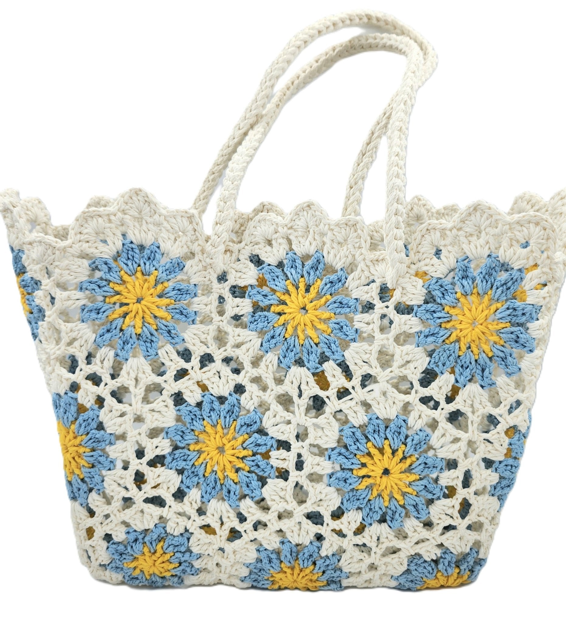 Crochet Bag Flower from Inside Living Singapore, detail view.