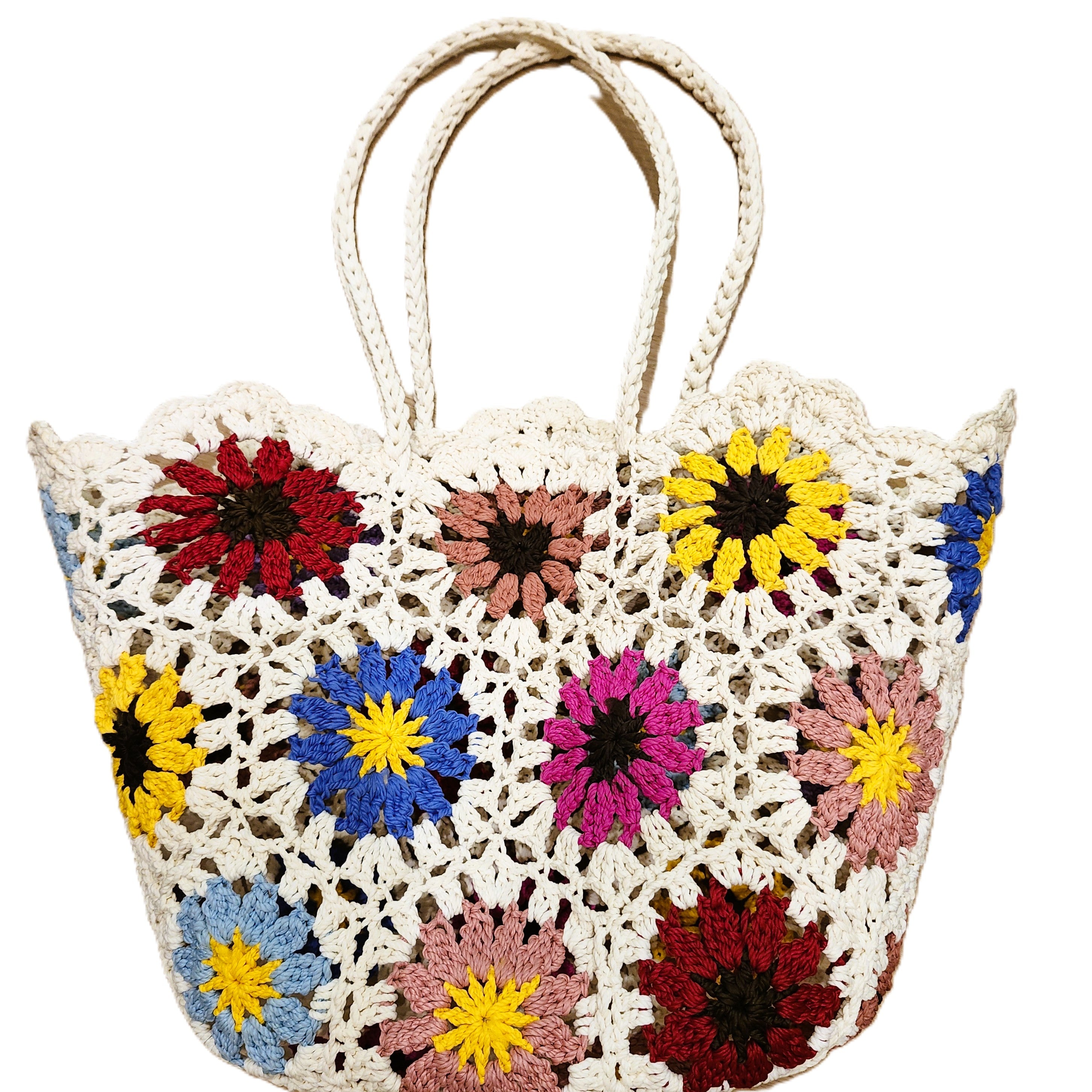 Crochet Bag Flower from Inside Living Singapore, close-up of the finish.