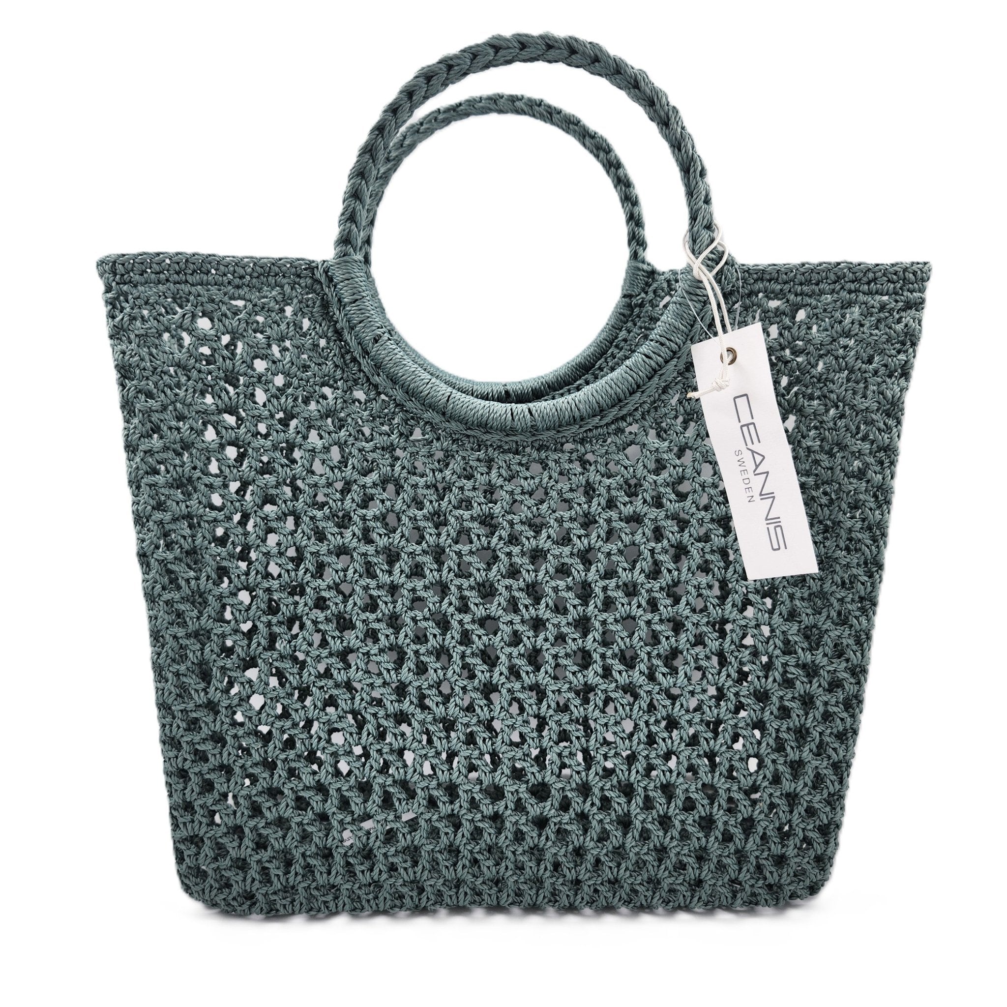 Crochet Basket, handmade crochet storage basket at Inside Living Singapore. Front view.