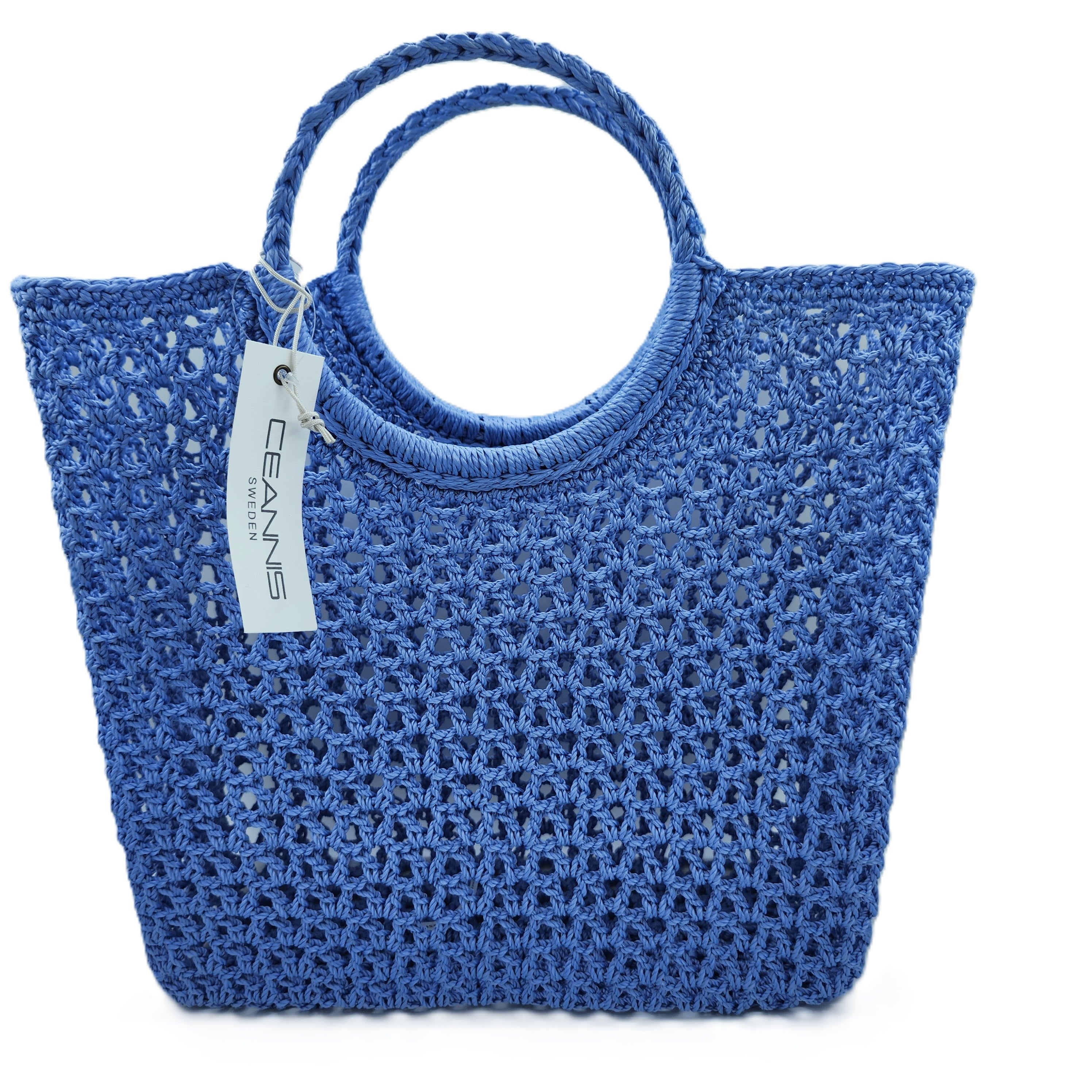 Crochet Basket, handmade crochet storage basket at Inside Living Singapore. Side view.