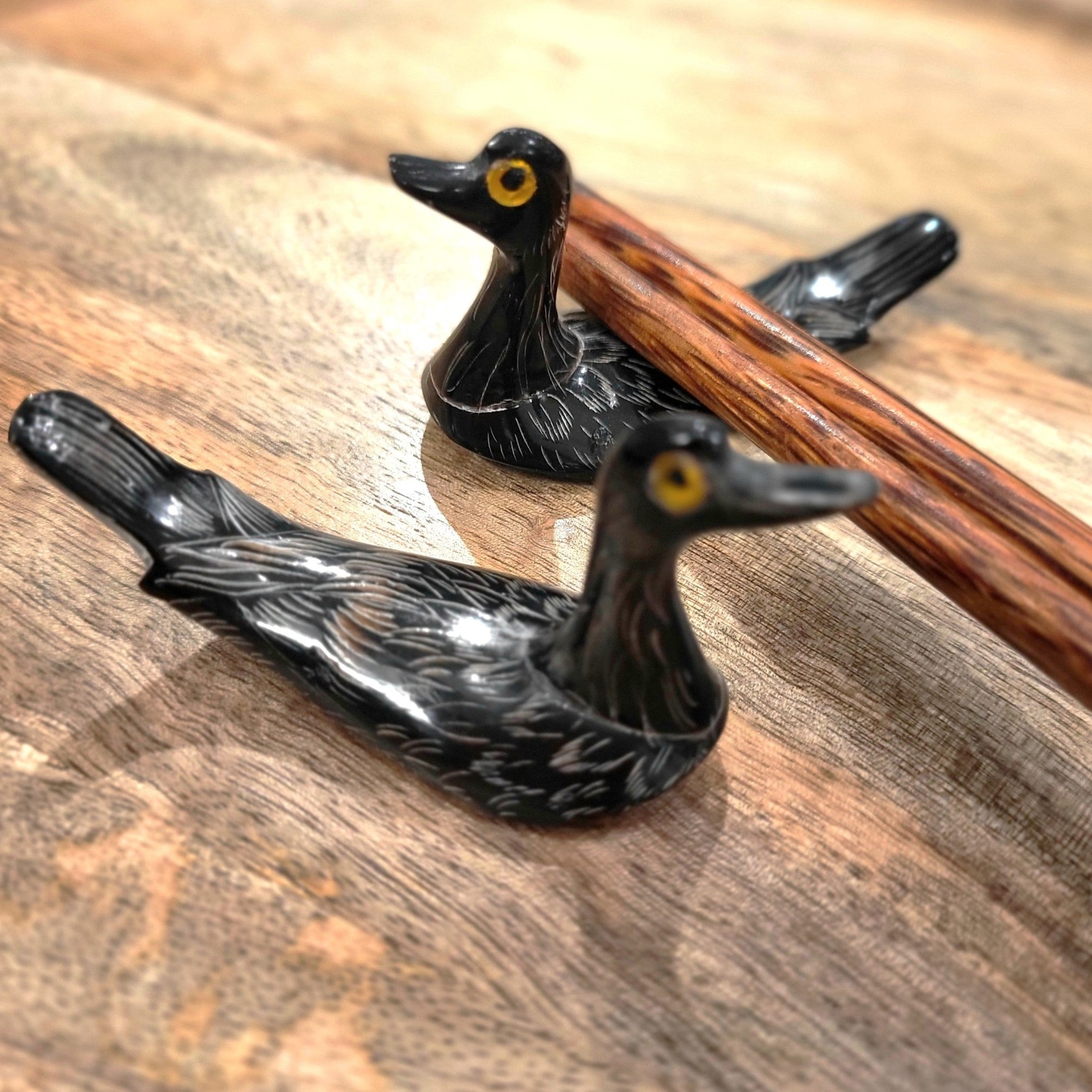 Horn Chopsticks Stand Duck, available at Inside Living Singapore, detail of the design.