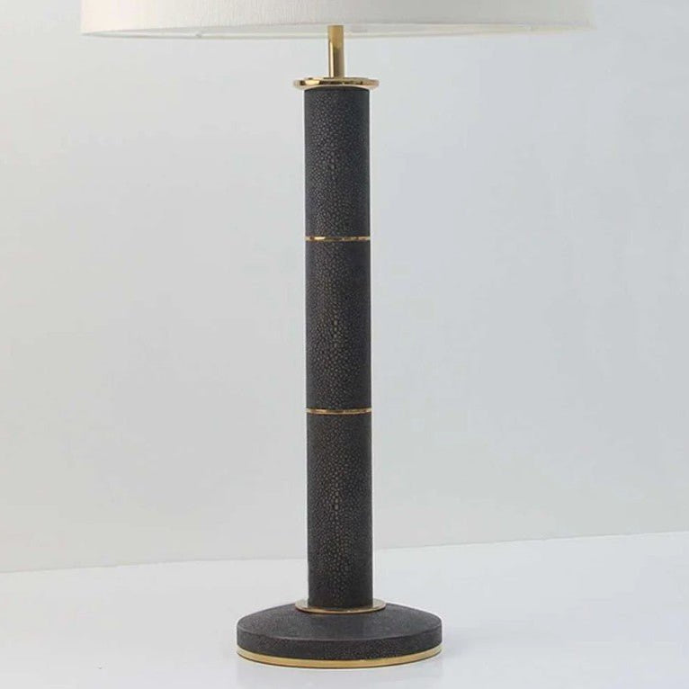 Faux Shagreen Column Table Lamp Seal Brown from Inside Living Singapore, detail view.