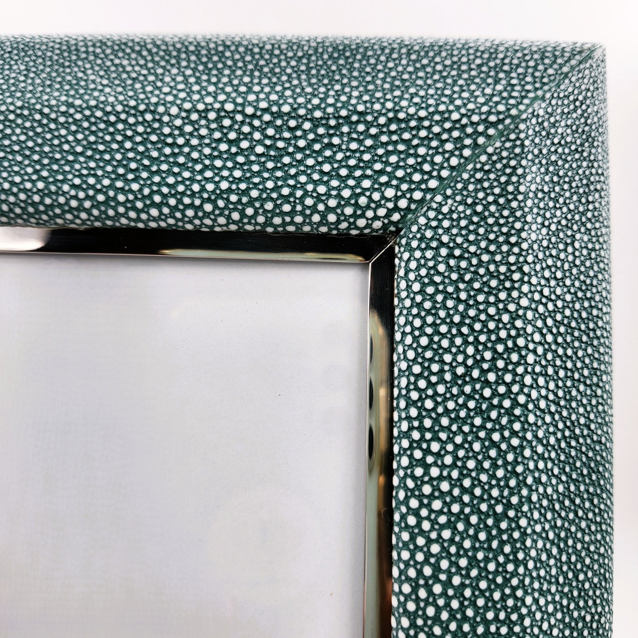 Faux Shagreen Bella Photo Frame Teal from Inside Living Singapore, detail view.