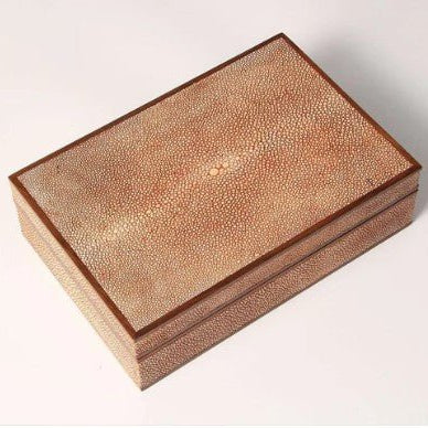 Faux Shagreen Treasure Box in Teal from Inside Living Singapore, close-up of the finish.