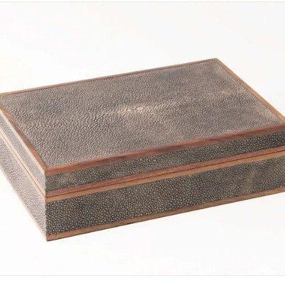 Faux Shagreen Treasure Box in Teal from Inside Living Singapore, detail view.