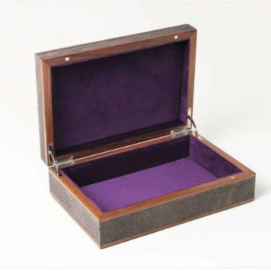 Faux Shagreen Treasure Box in Teal from Inside Living Singapore, alternate angle.