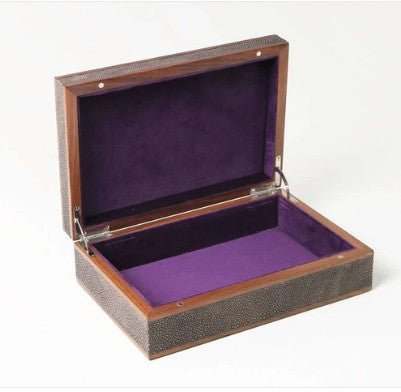 Faux Shagreen Treasure Box in Teal from Inside Living Singapore, alternate angle.