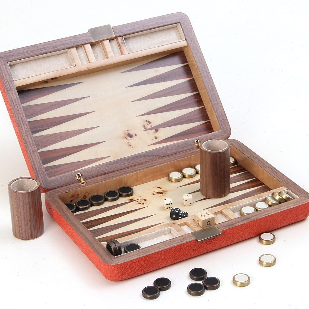 Faux Shagreen Travel Backgammon Set additional view, homeware from Inside Living Singapore.
