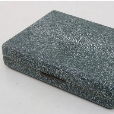 Faux Shagreen Travel Backgammon Set shown from another angle, homeware at Inside Living Singapore.