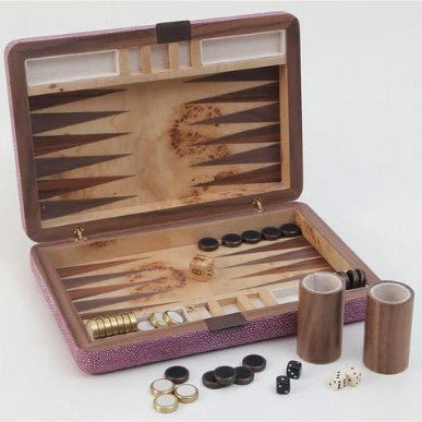 Faux Shagreen Travel Backgammon Set extra product view, homeware from Inside Living Singapore.
