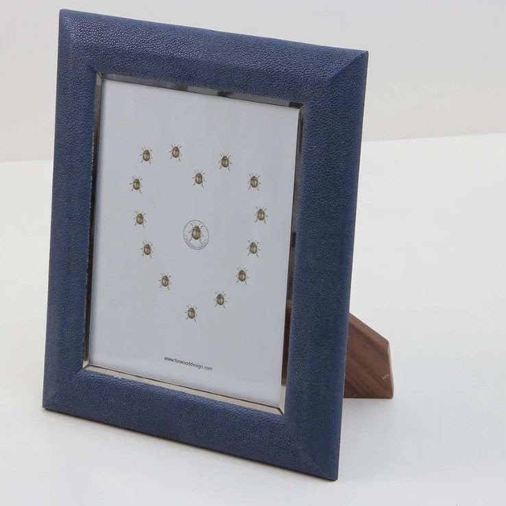 Faux Shagreen Bella Photo Frame Nile Blue from Inside Living Singapore, detail view.