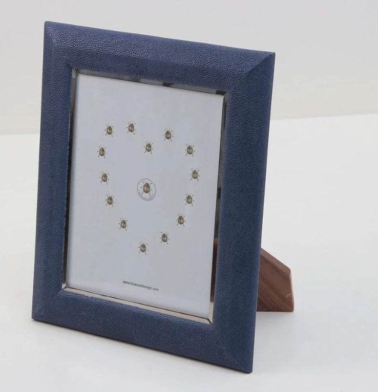 Faux Shagreen Bella Photo Frame Nile Blue from Inside Living Singapore, detail view.