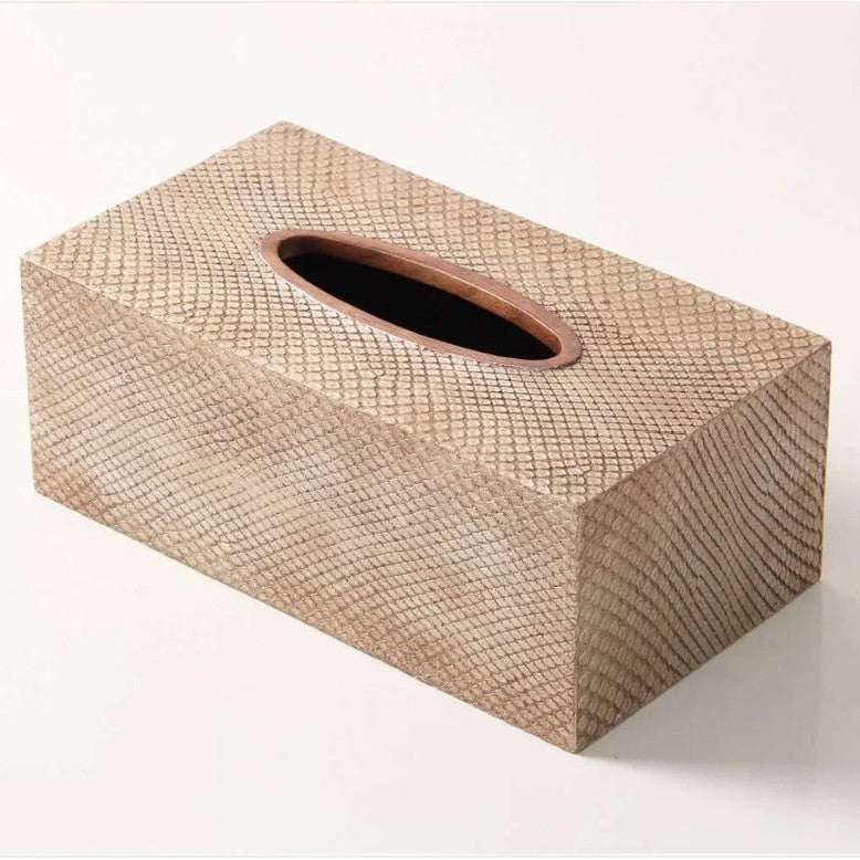 Tissue Box Cover Boa Antique Silver from Inside Living Singapore, detail view.