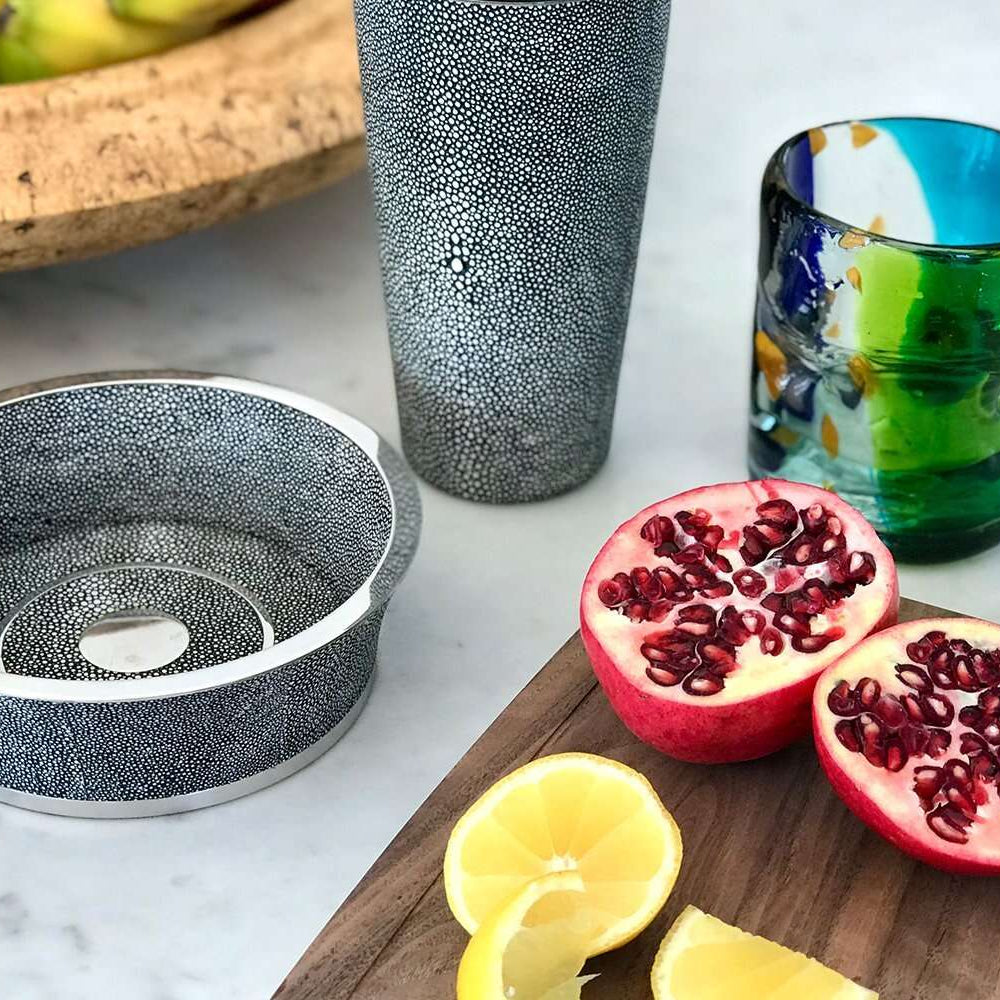 Faux Shagreen Wine Coaster Charcoal, detail view - buy homeware, tableware and interior accessories at Inside Living