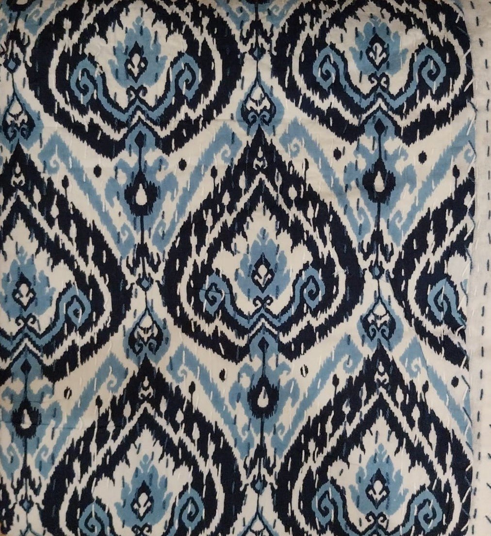 Kantha cotton bedspread and throw in assorted floral designs, 210 x 260 cm, from Inside Living Singapore Side view.
