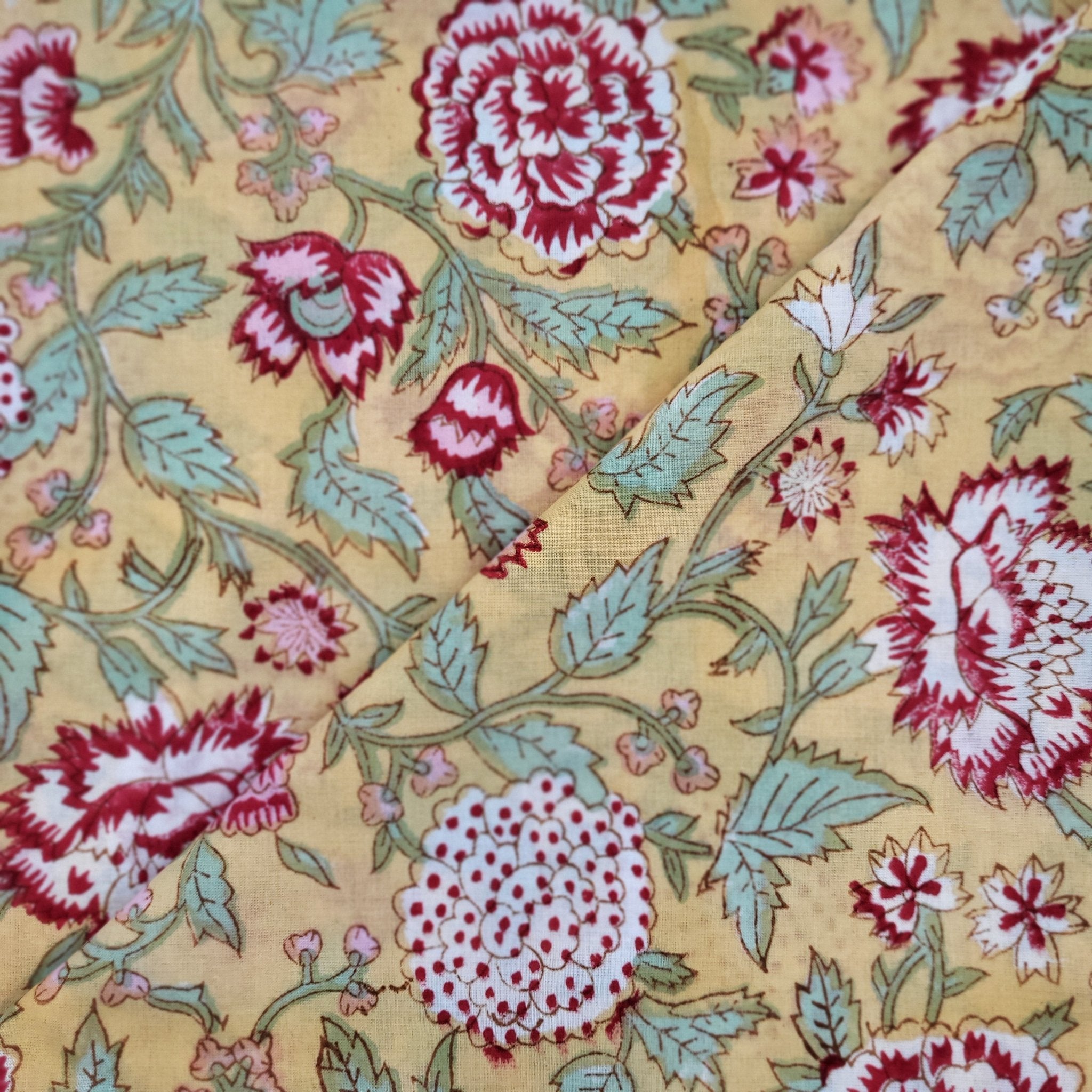 Block Print Napkin Assorted Set of 2 from Inside Living Singapore, cotton napkins. Shown alternative angle.