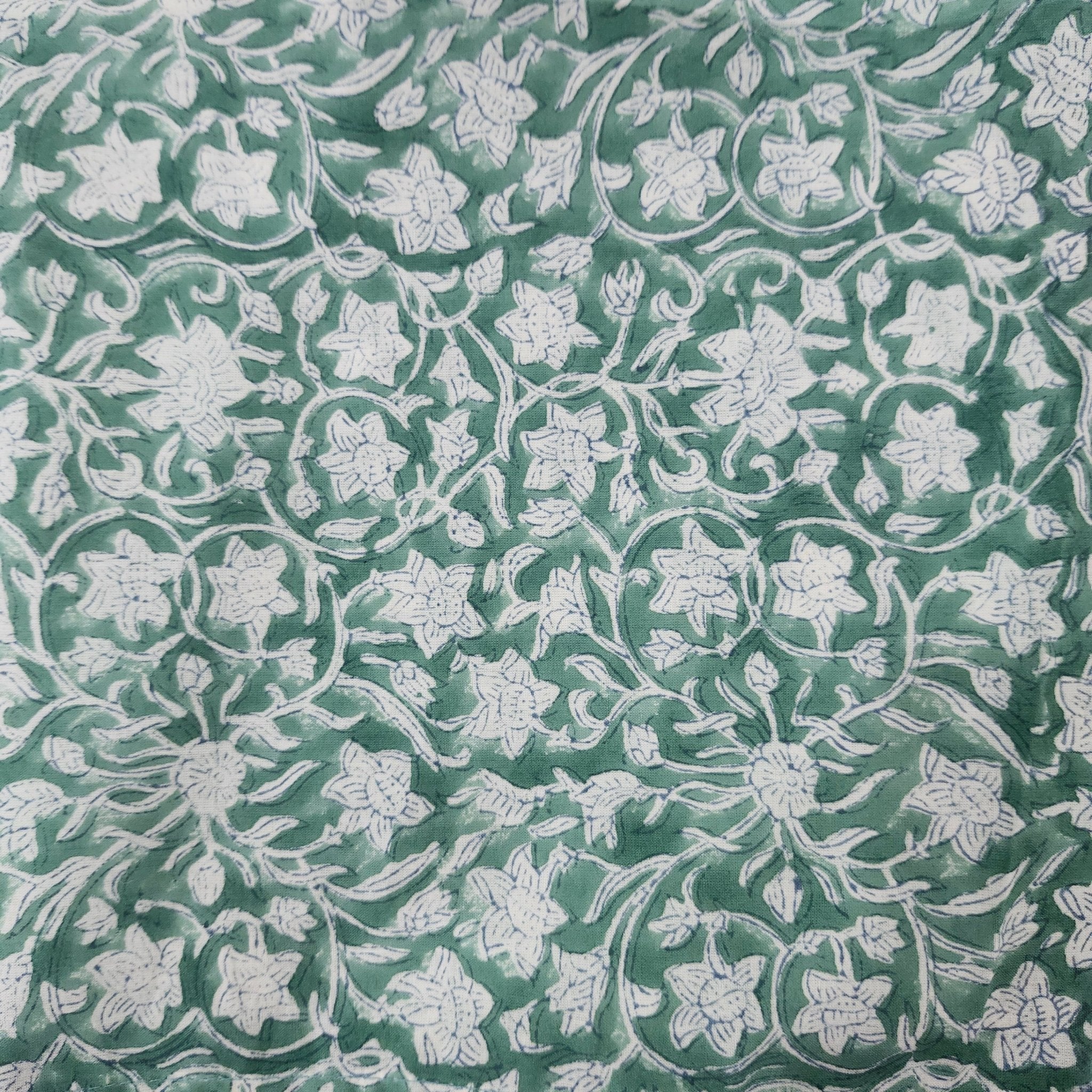 Block Print Napkin Assorted Set of 2 in green floral, cotton dining napkins from Inside Living Singapore.