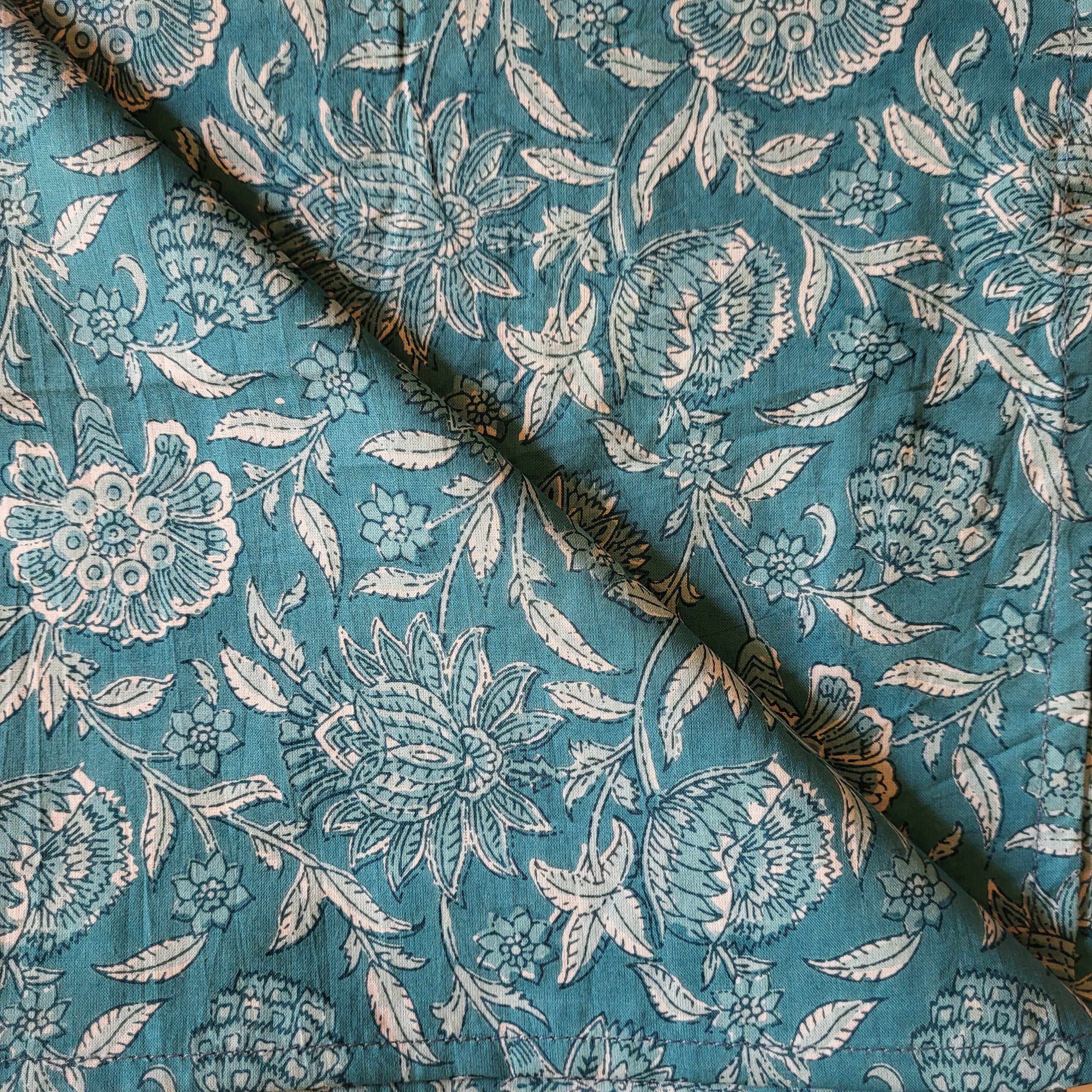 Block Print Napkin Assorted Set of 2 from Inside Living Singapore, cotton napkins. Shown reverse side.