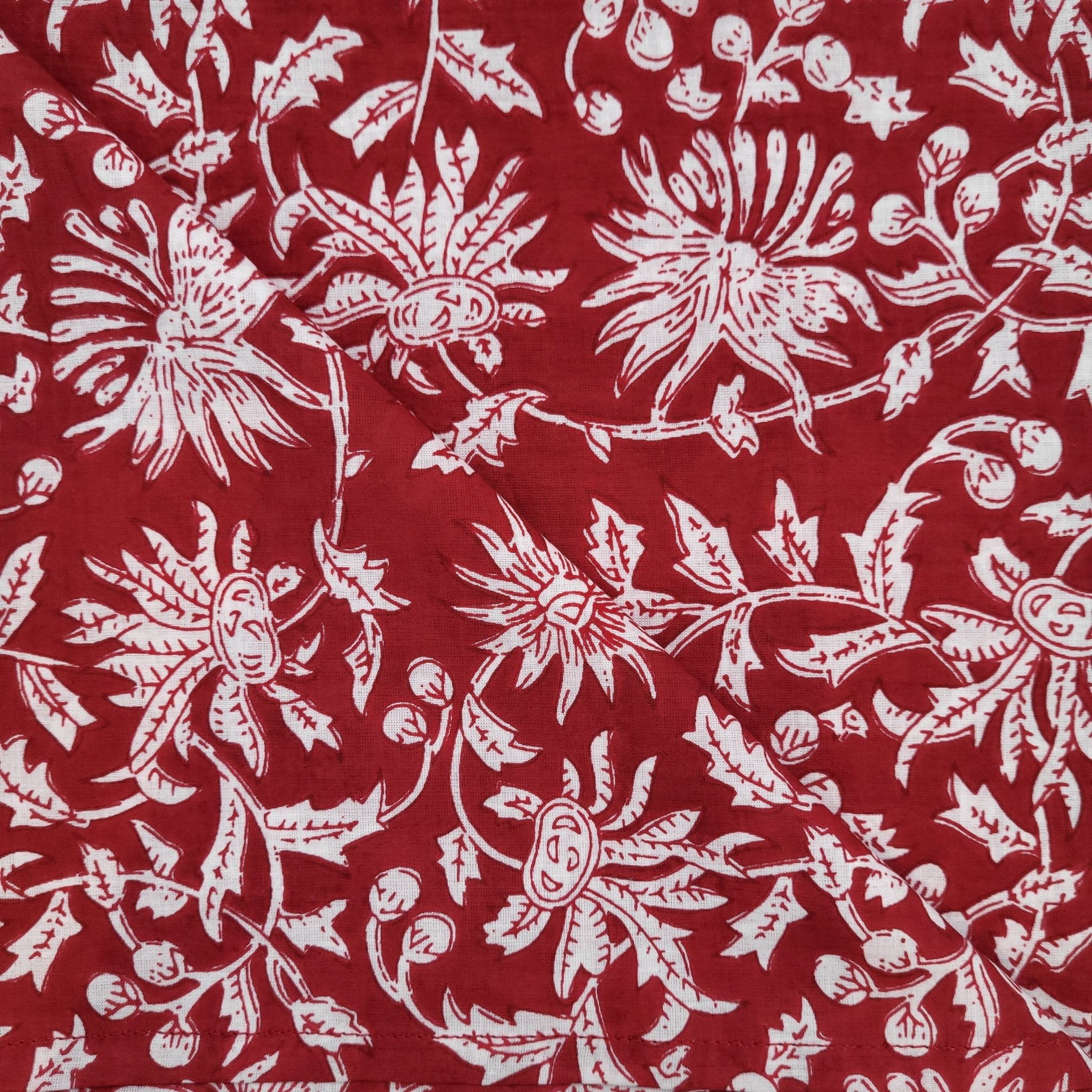 Block Print Napkin Assorted Set of 2 in red, cotton dining napkins from Inside Living Singapore.