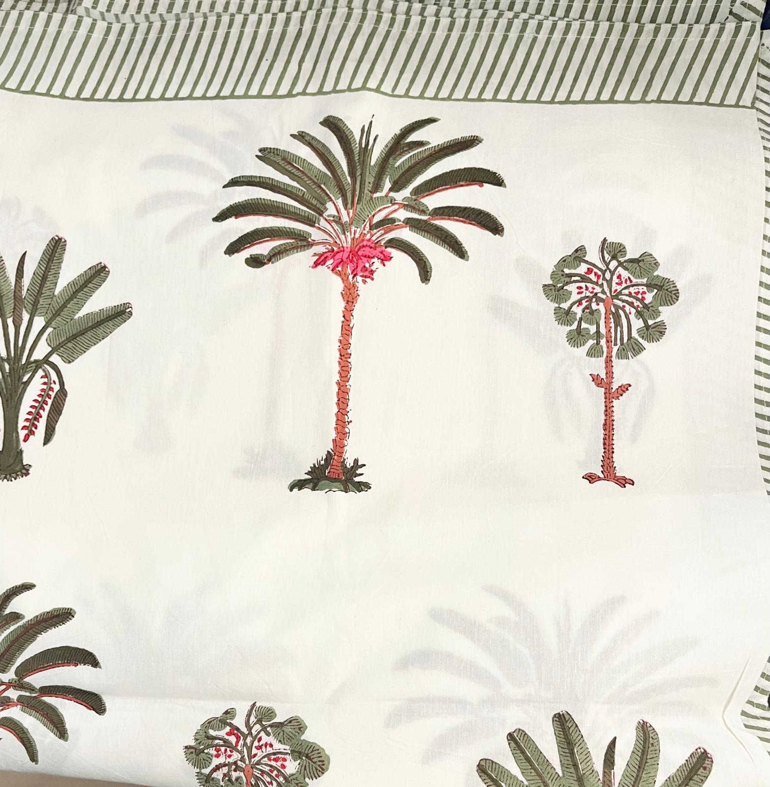 Block Print Tablecloth Palm: block-printed cotton tablecloth for dining table styling, from Inside Living Singapore.
