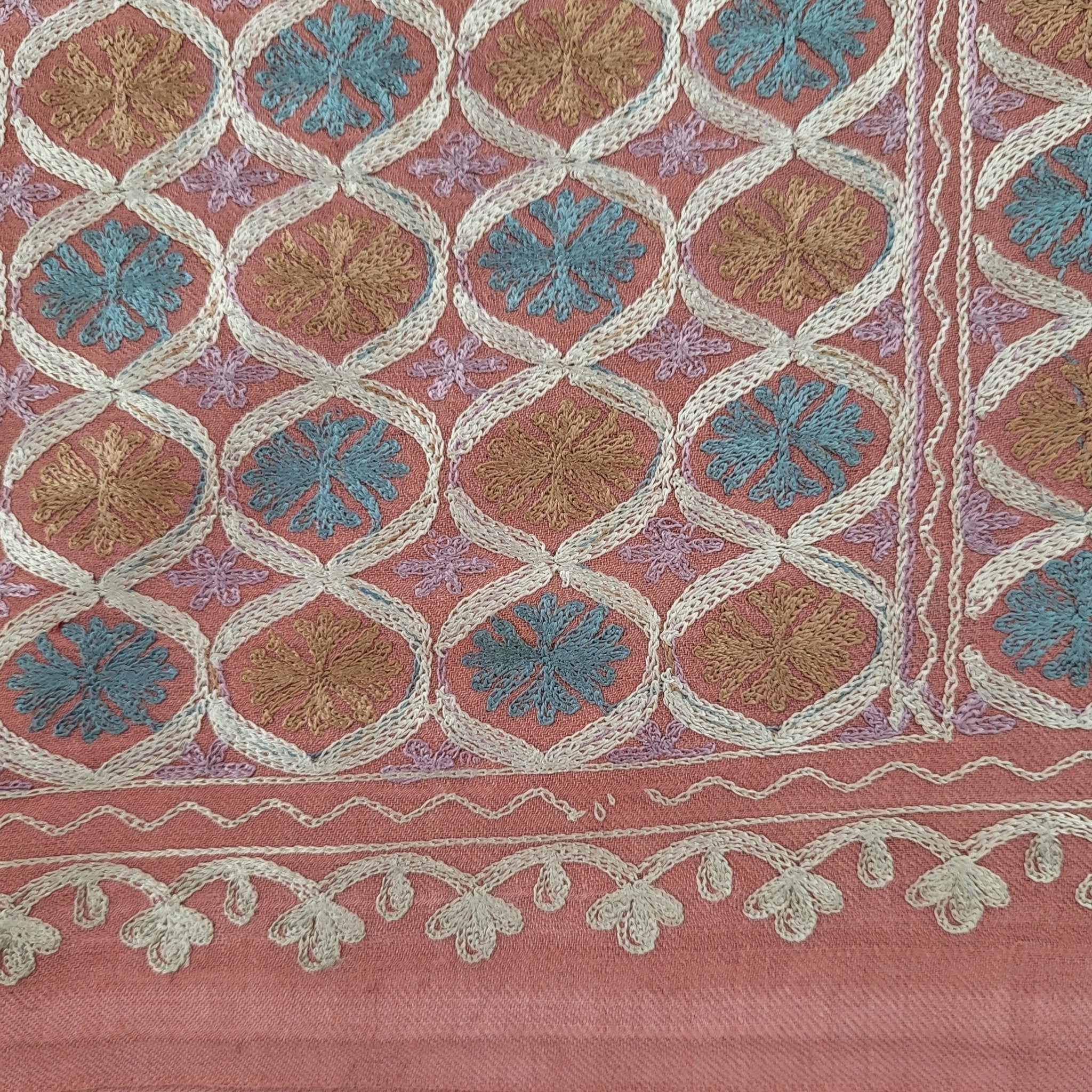 Embroidered Pashmina Small Circle from Inside Living Singapore. Shown full view.